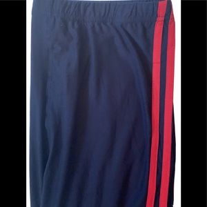 New Navy And Red Double Stripes Peachskin Leggings